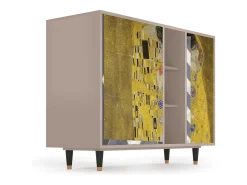 Aparador - 125x98x48 cm - BS2 - The Kiss by Klimt , Latte