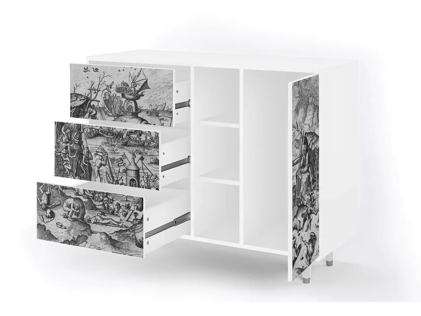 Aparador - 125x98x48 cm - BS2 - The Temptation, Blanco