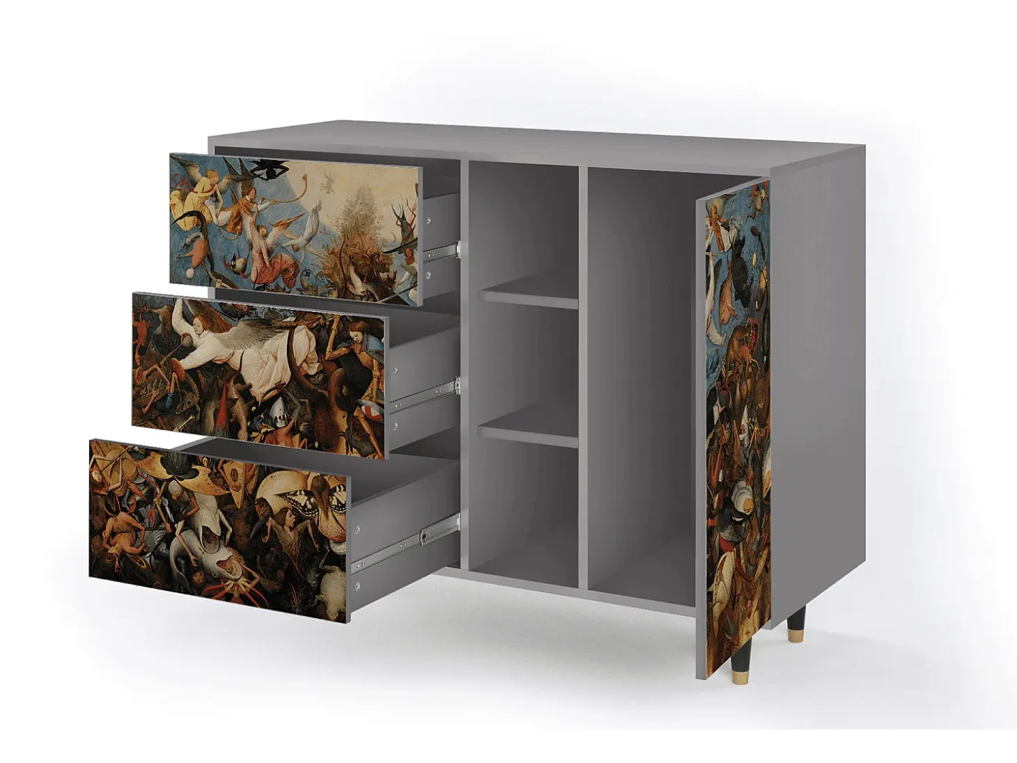 Aparador - 125x98x48 cm - BS2 - The Fall, Gris