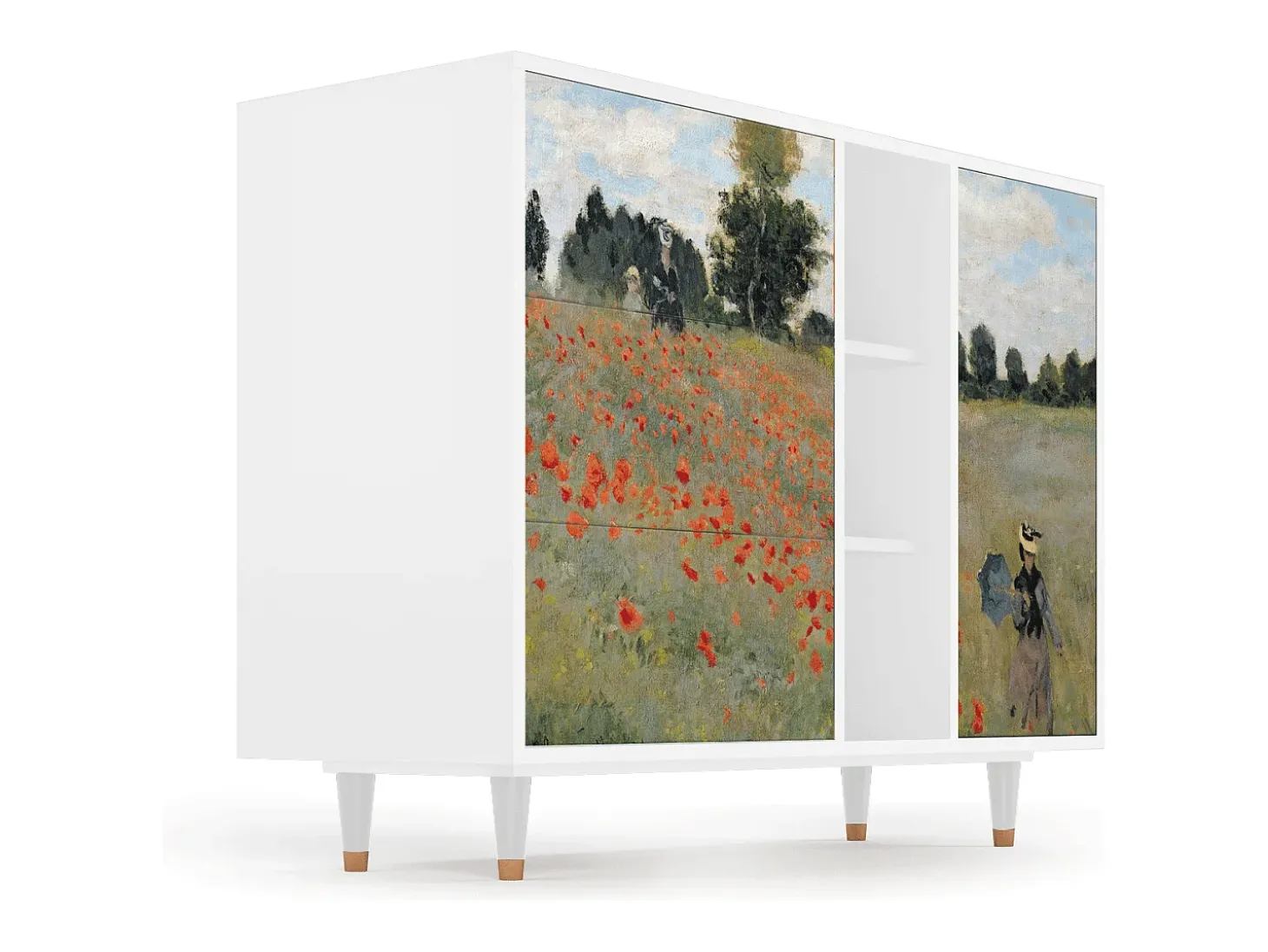 Aparador - 125x98x48 cm - BS2 - The Poppy Field , Blanco