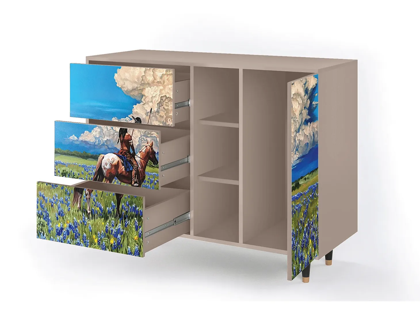 Aparador - 125x98x48 cm - BS2 - Thunderheads by Dean, Latte
