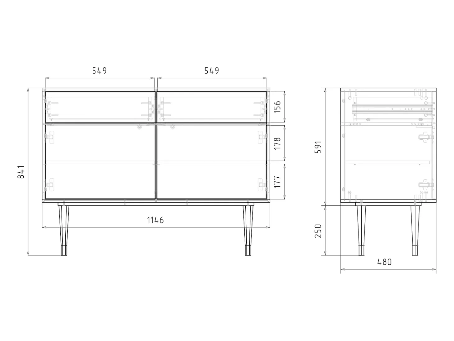 Aparador - 115x85x48 cm - BS4 - Thunderheads by Dean, Nogal