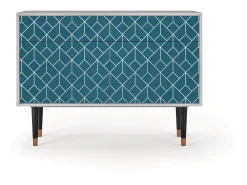 Aparador - 115x85x48 cm - BS4 - Turquoise Geometry, Gris