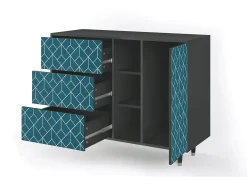 Aparador - 125x98x48 cm - BS2 - Turquoise Geometry, Antracita