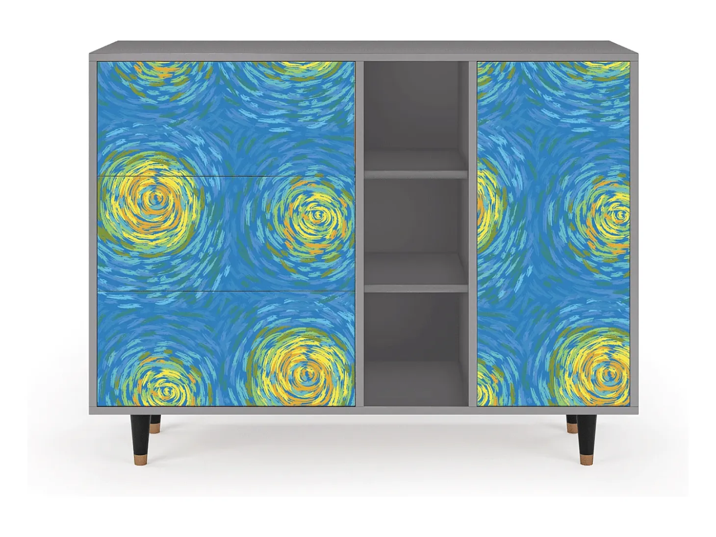 Aparador - 125x98x48 cm - BS2 - Van Gogh Lights, Gris