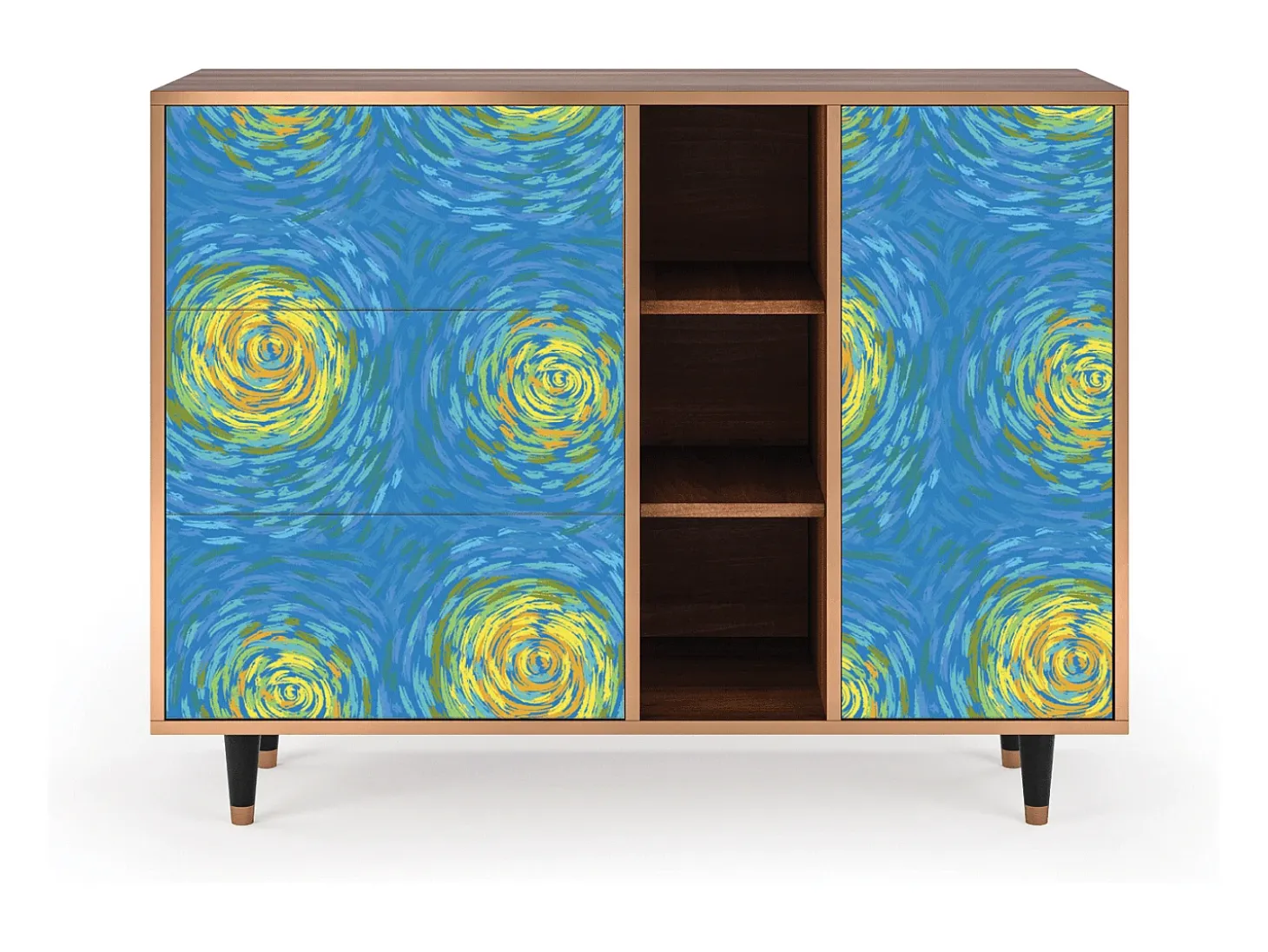 Aparador - 125x98x48 cm - BS2 - Van Gogh Lights, Nogal