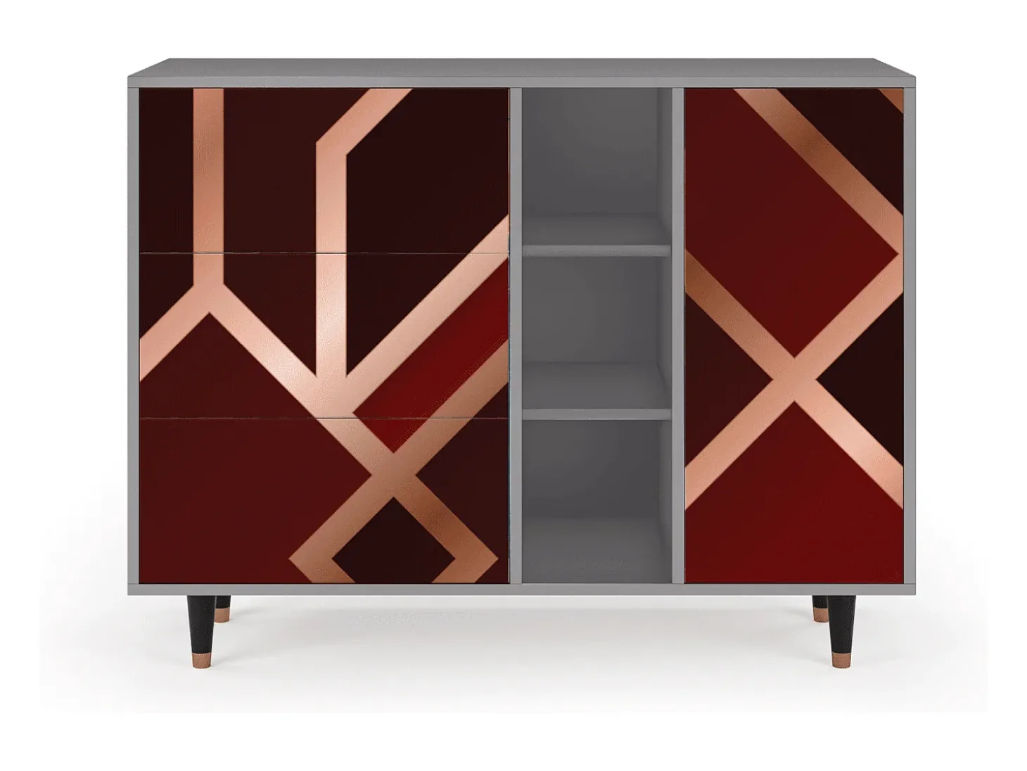 Aparador - 125x98x48 cm - BS2 - Velvet 1920's, Gris