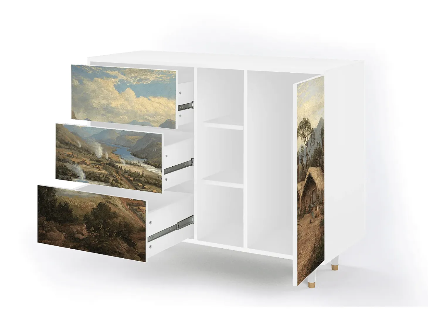 Aparador - 125x98x48 cm - BS2 - View Across the Plains , Blanco
