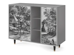 Aparador - 125x98x48 cm - BS2 - Village Road, Gris