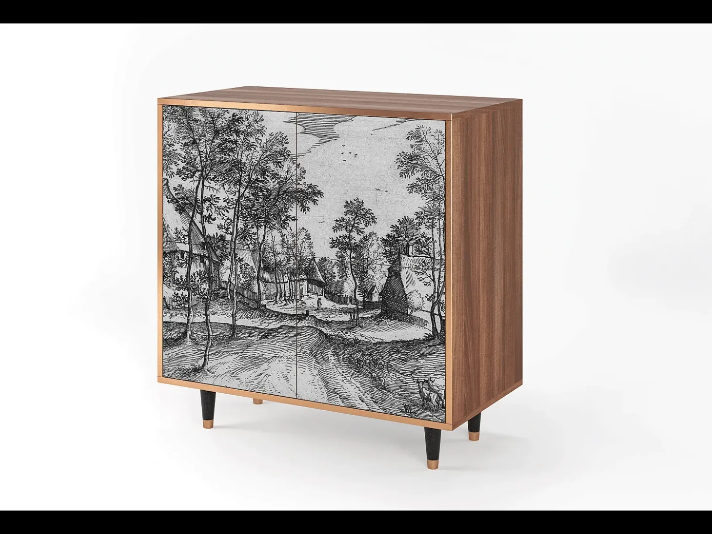 Aparador - 94x96x48 cm - BS3 - Village Road, Nogal