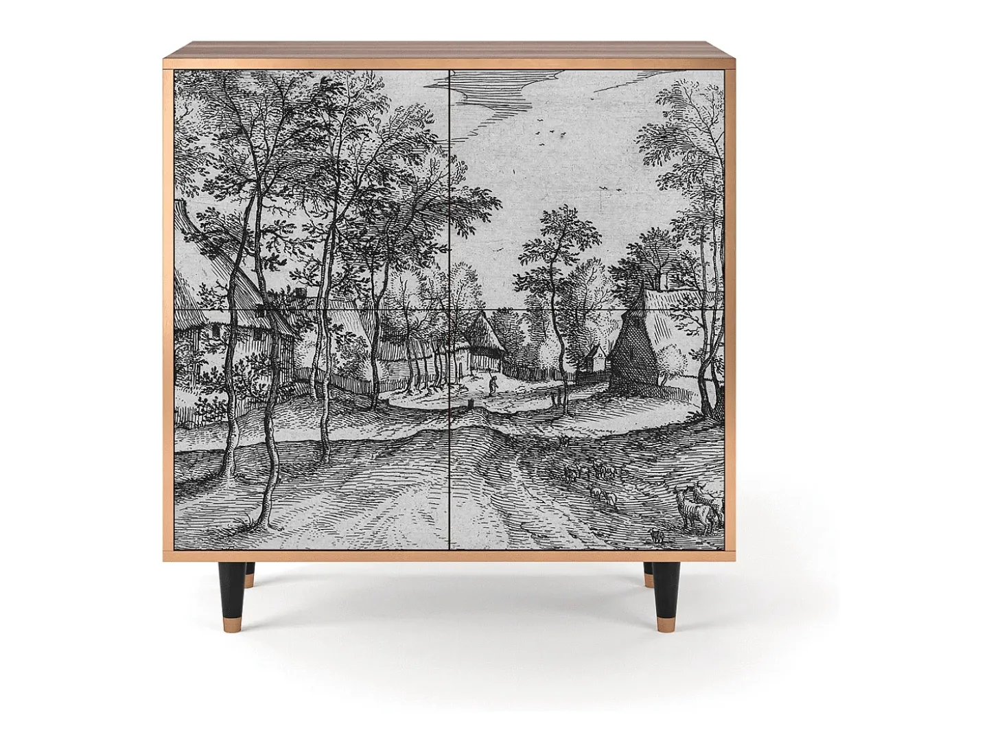 Aparador - 94x96x48 cm - BS3 - Village Road, Nogal