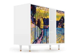 Aparador - 125x98x48 cm - BS2 - Winter Landscape, Blanco