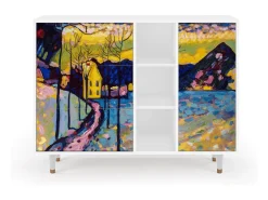 Aparador - 125x98x48 cm - BS2 - Winter Landscape, Blanco
