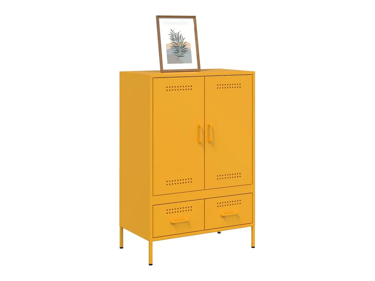 Aparador acero amarillo mostaza 68x39x101,5 cm