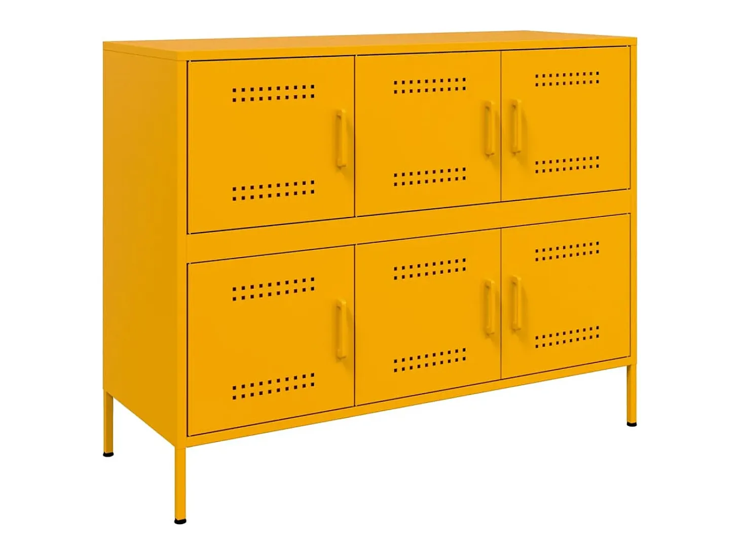 Aparador acero amarillo mostaza 100,5x39x79 cm