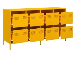 Aparador acero laminado en frío amarillo mostaza 135x39x73,5 cm