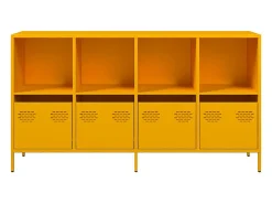 Aparador acero laminado en frío amarillo mostaza 135x39x73,5 cm