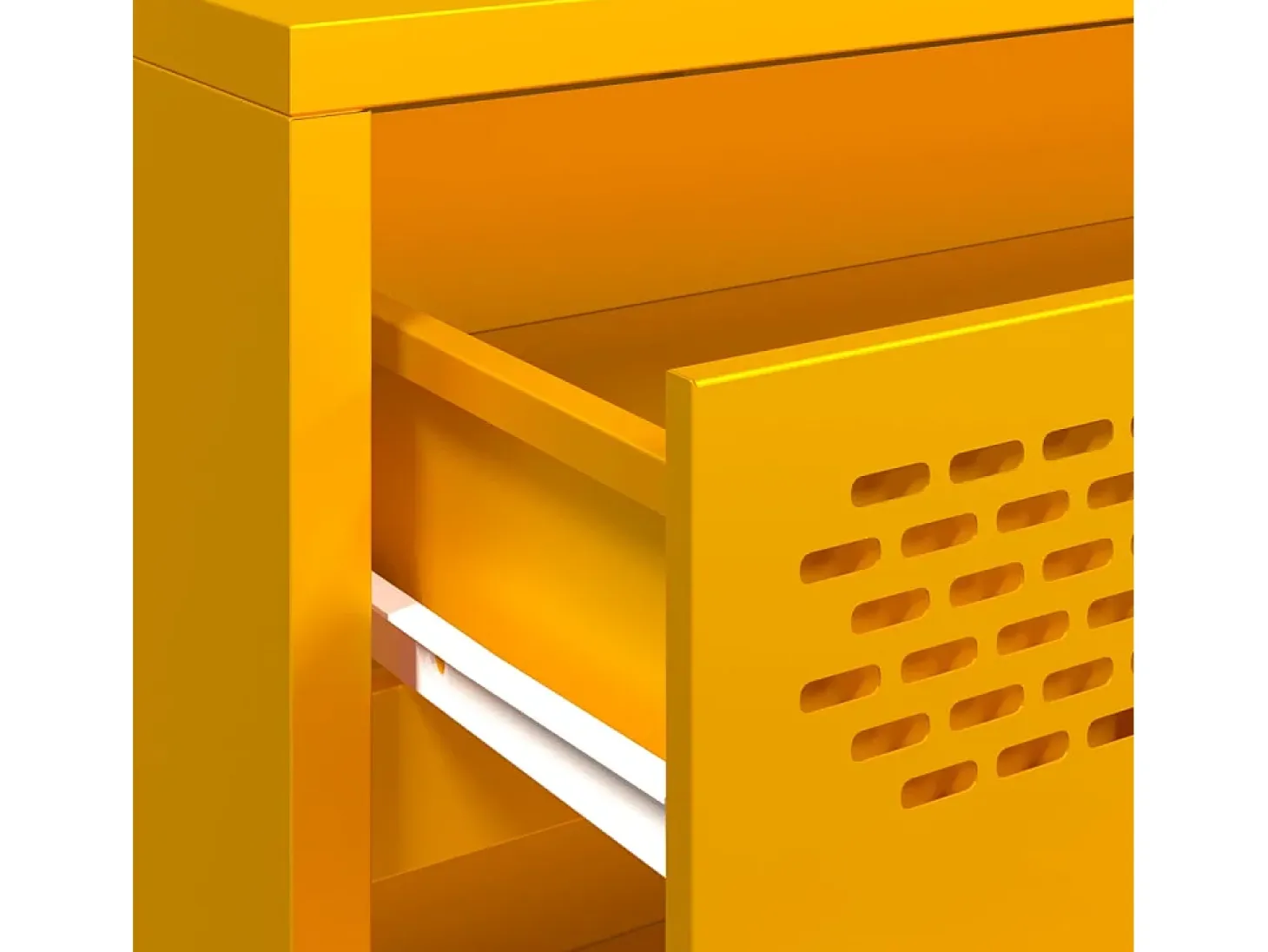 Aparador acero laminado en frío amarillo mostaza 68x39x73,5 cm