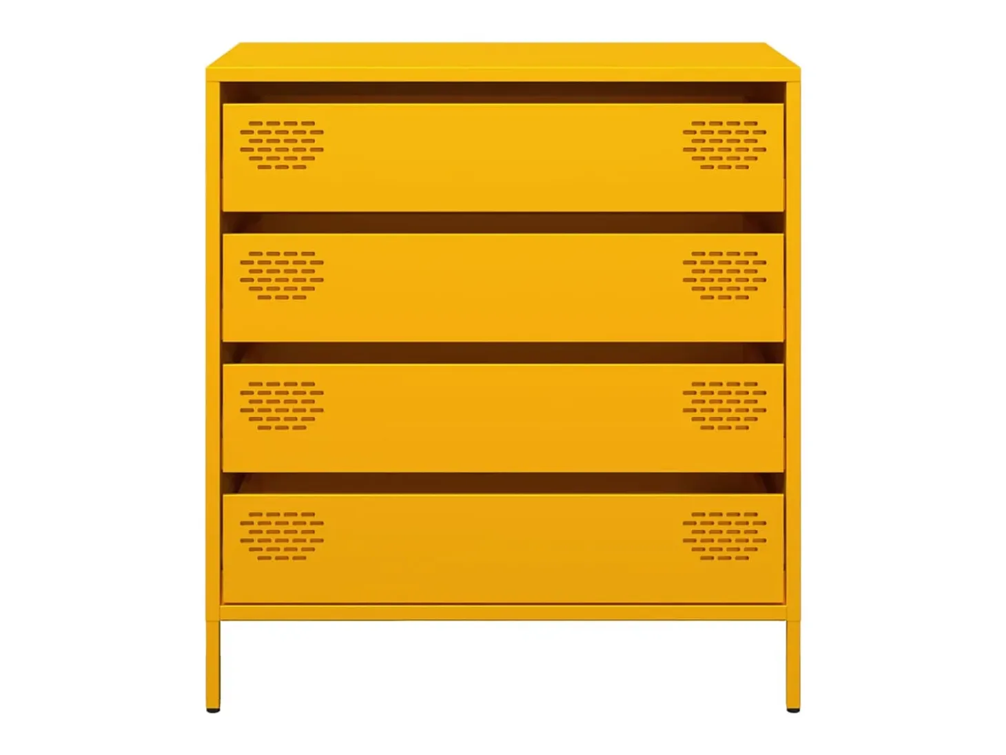 Aparador acero laminado en frío amarillo mostaza 68x39x73,5 cm