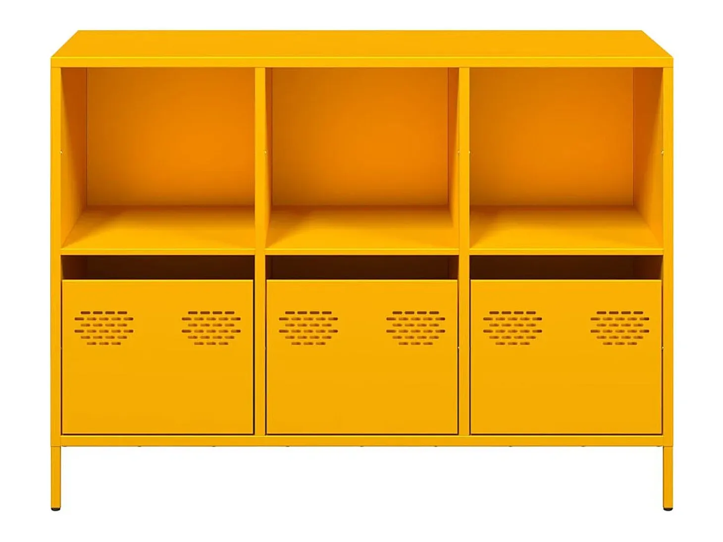 Aparador acero laminado frío amarillo mostaza 101,5x39x73,5 cm