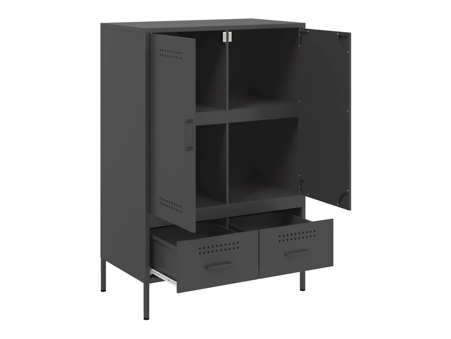 Aparador acero negro 68x39x101,5 cm