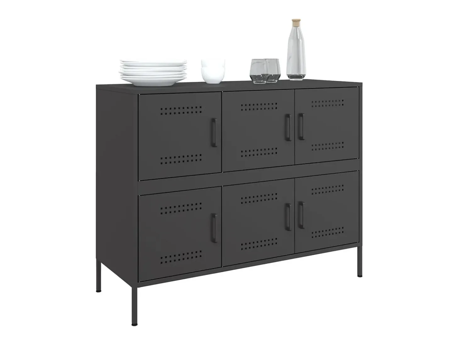Aparador acero negro 100,5x39x79 cm