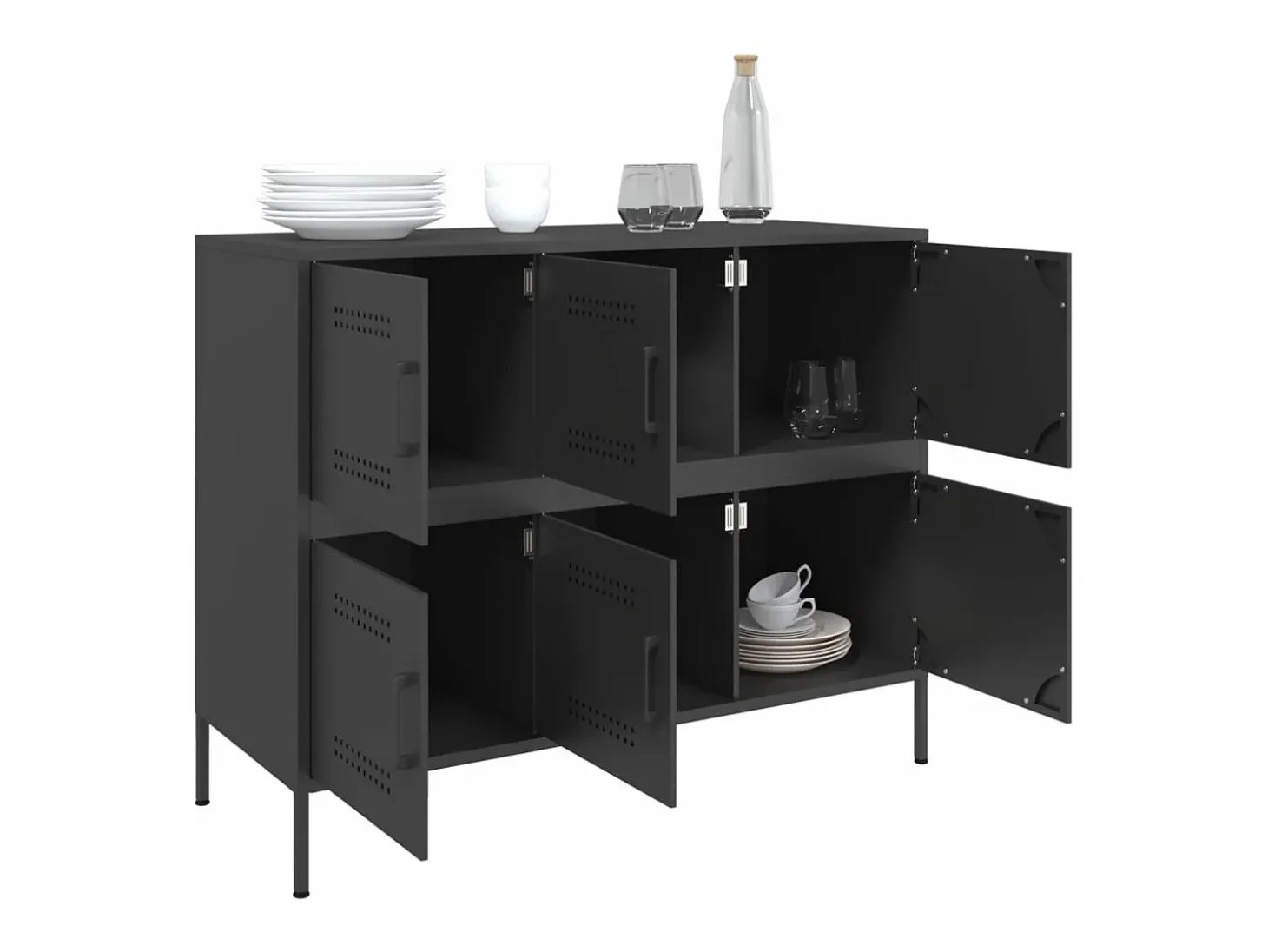 Aparador acero negro 100,5x39x79 cm
