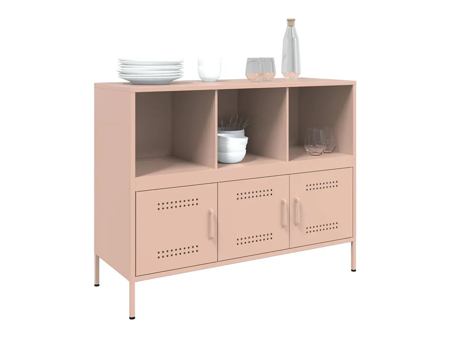 Aparador acero rosa 100,5x39x79 cm