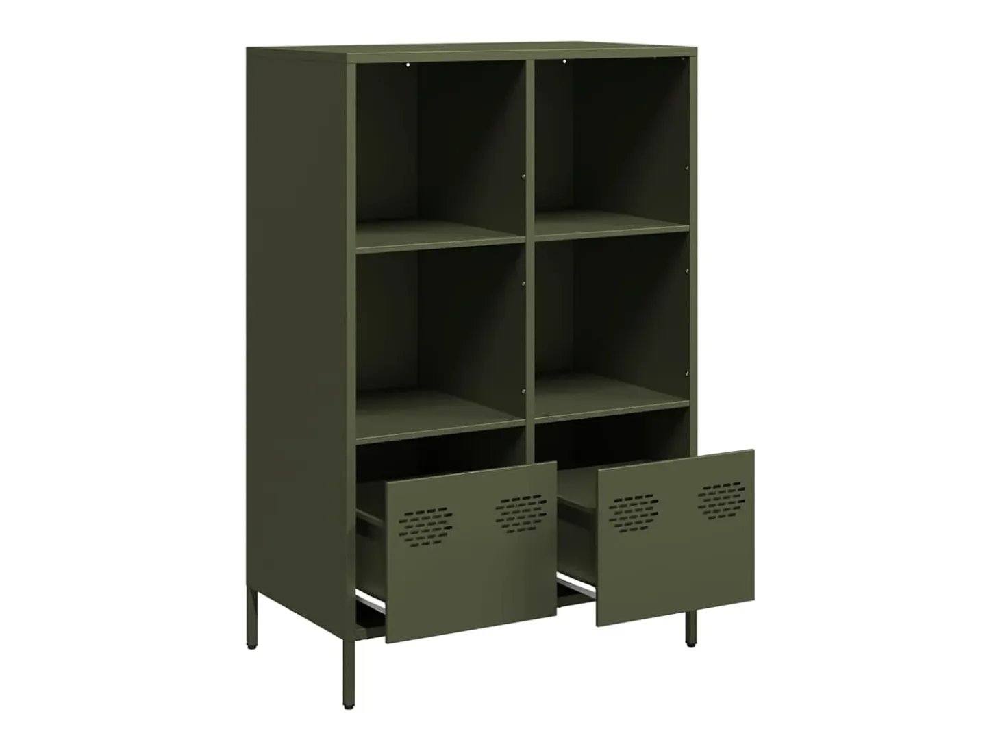 Aparador acero verde oliva 68x39x103,5 cm