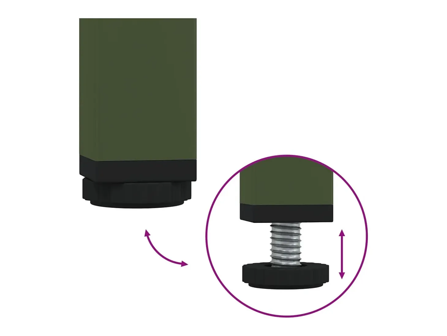 Aparador acero verde oliva 68x39x103,5 cm