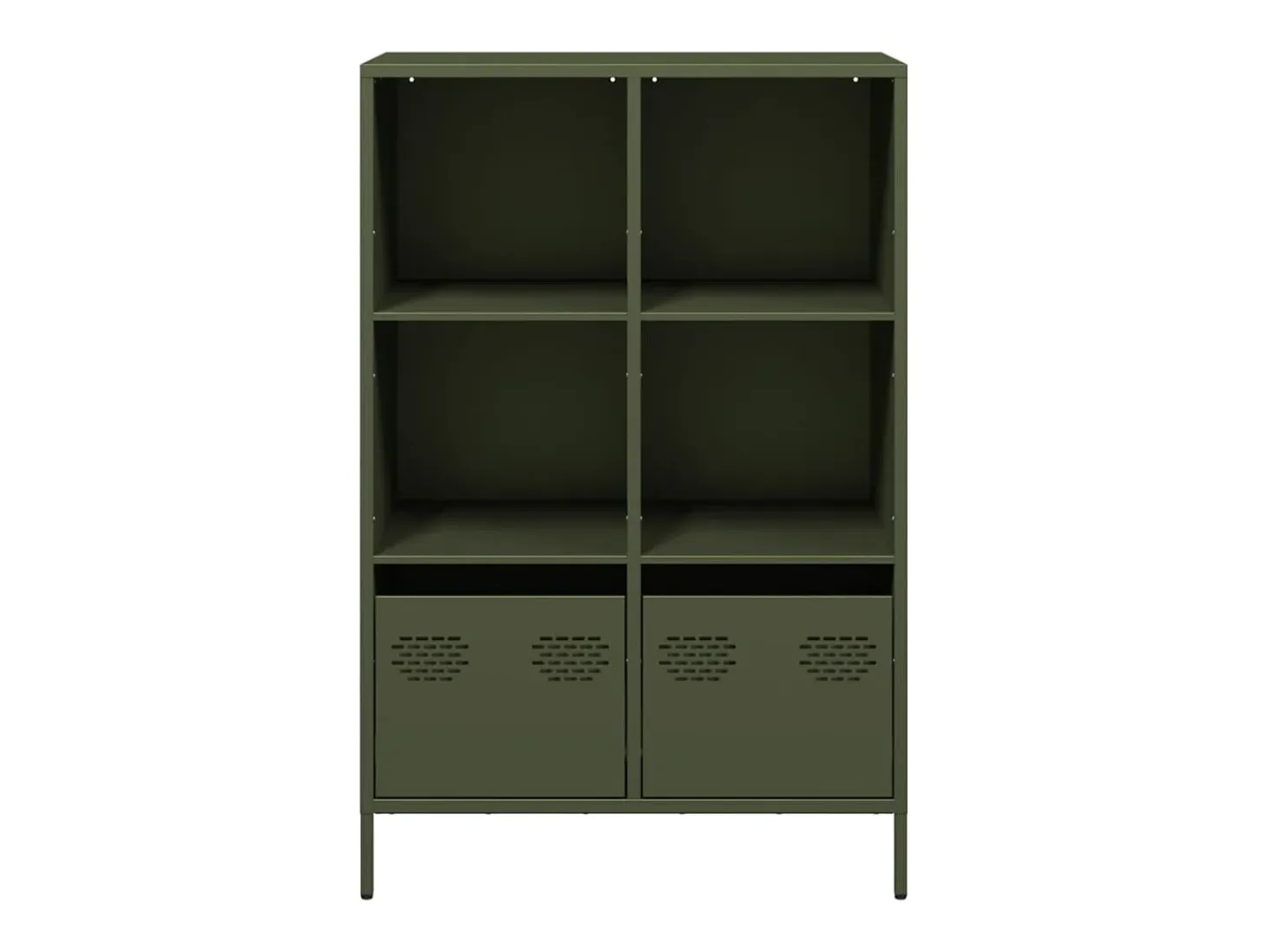 Aparador acero verde oliva 68x39x103,5 cm