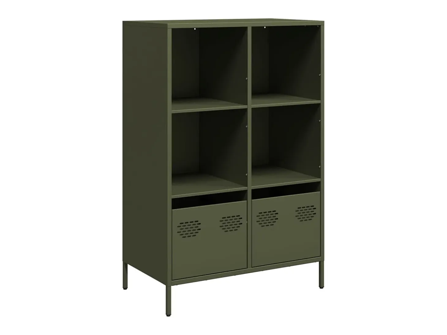 Aparador acero verde oliva 68x39x103,5 cm