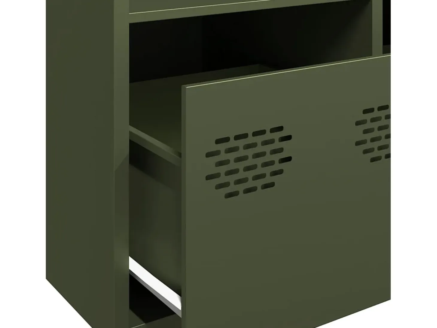 Aparador acero verde oliva 68x39x103,5 cm