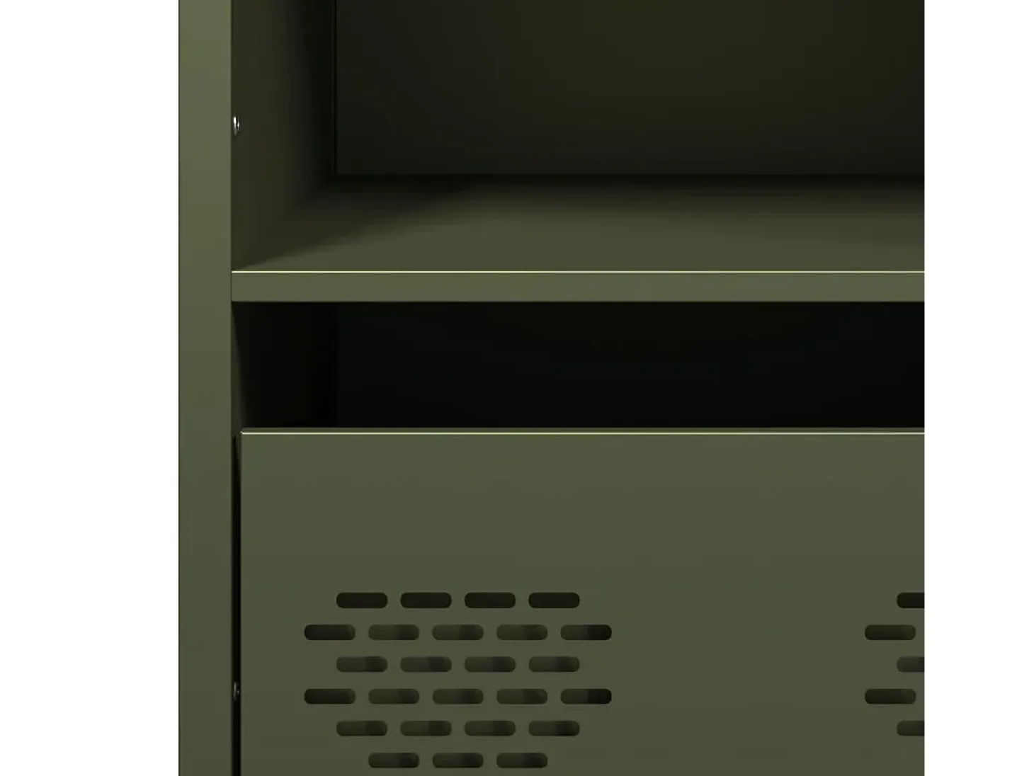 Aparador acero verde oliva 68x39x103,5 cm