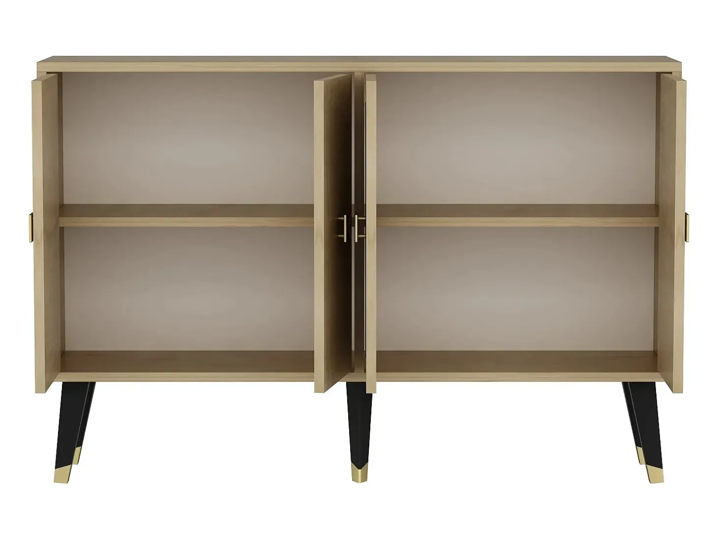 Aparador Ahart color roble Zafiro dorado120x30x80 cm