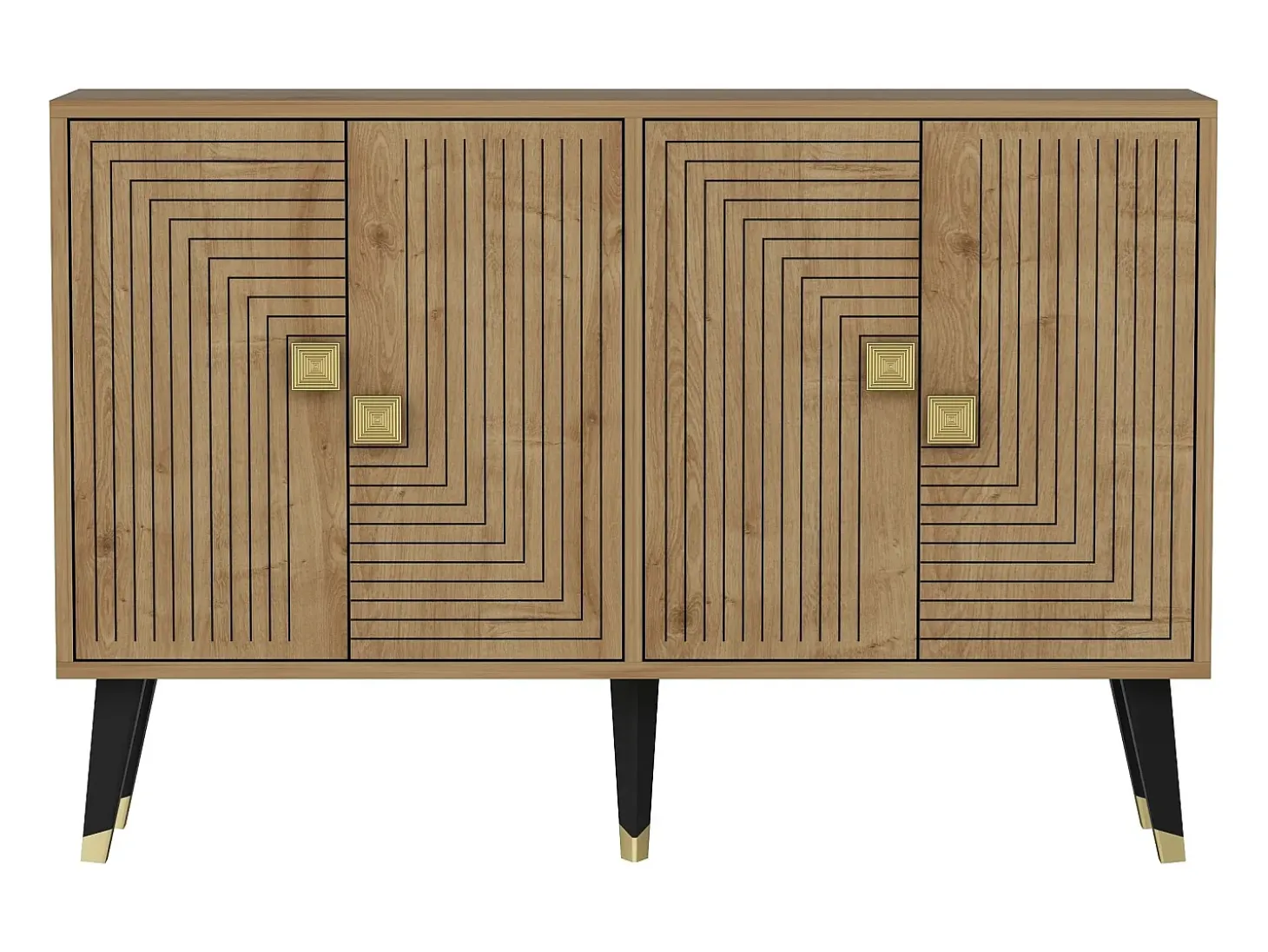 Aparador Ahart color roble Zafiro dorado120x30x80 cm