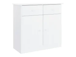 Aparador ALTA blanco 77x35x165 cm madera maciza de pino