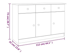 Aparador ALTA 112x35x73 cm madera maciza de pino