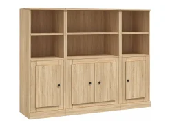 Aparador alto 3 piezas madera contrachapada roble Sonoma