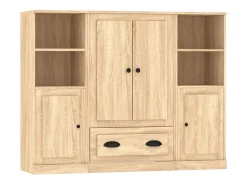 Aparador alto 3 piezas madera contrachapada roble Sonoma ES234973