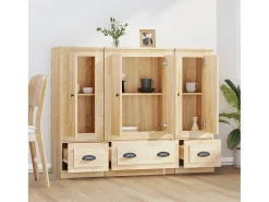 Aparador alto 3 piezas madera contrachapada roble Sonoma