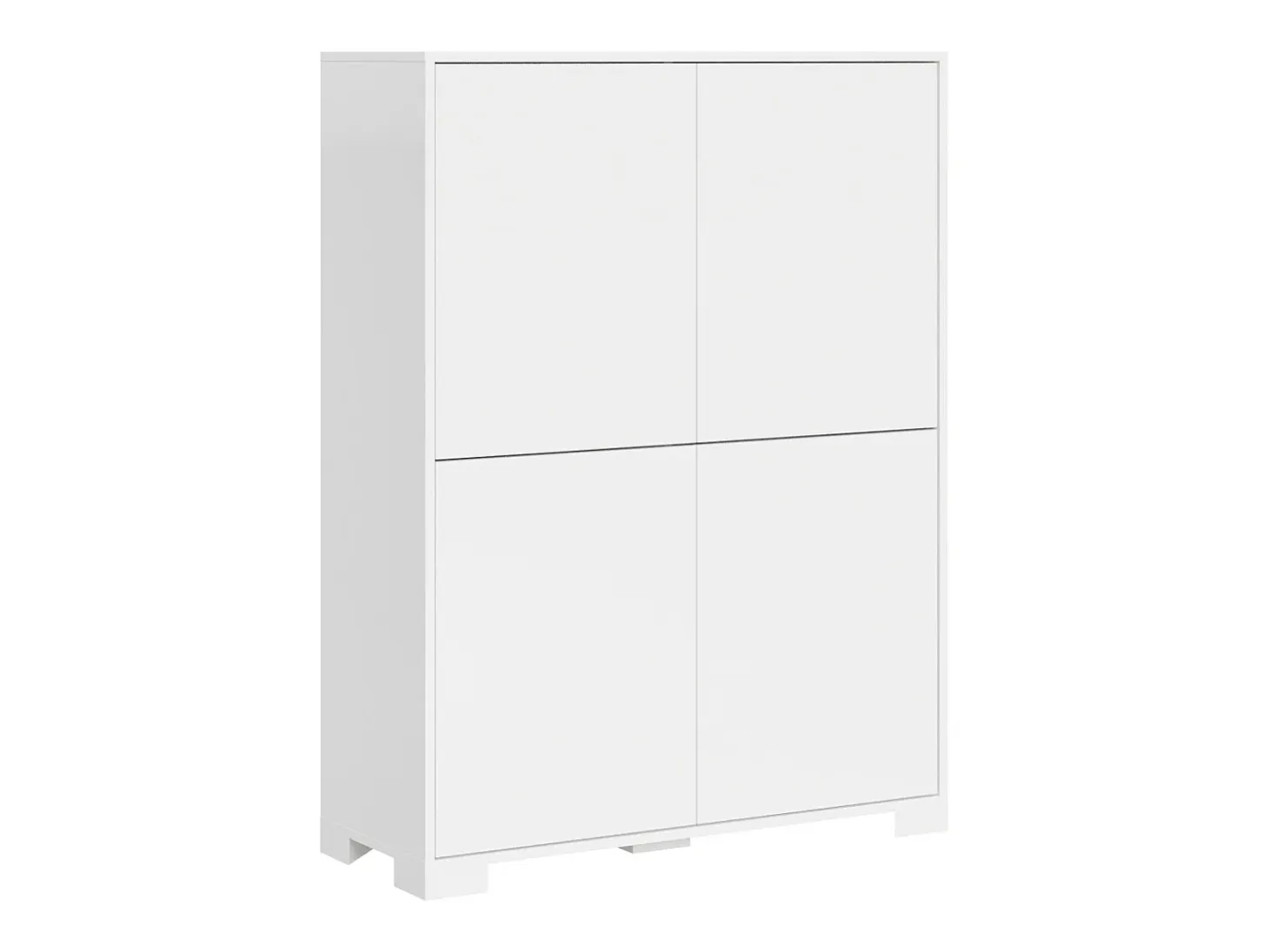 Aparador alto 4 puertas 90x35x120 cm Lumina blanco brillante