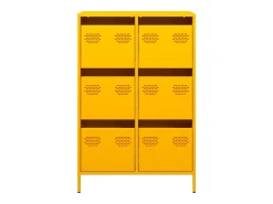 Aparador alto amarillo mostaza 68x39x101,5 cm acero