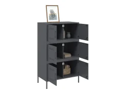 Aparador alto antracita 68x39x113 cm acero