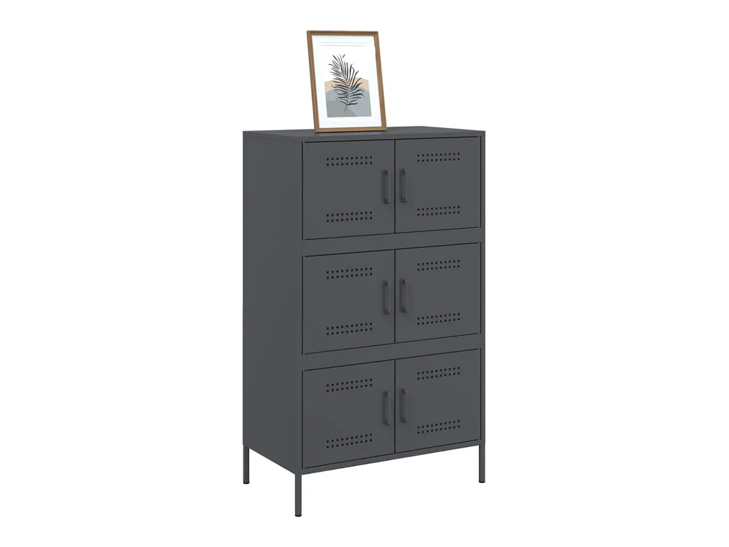 Aparador alto antracita 68x39x113 cm acero