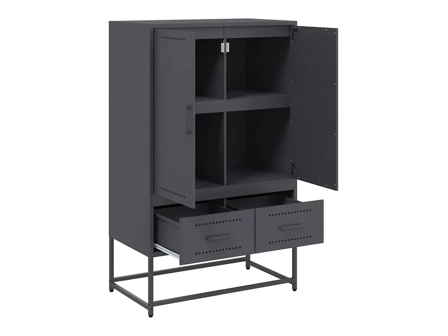 Aparador alto antracita 68x39x111,5 cm acero