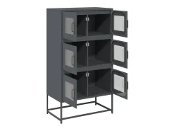 Aparador alto antracita 68x39x123 cm acero