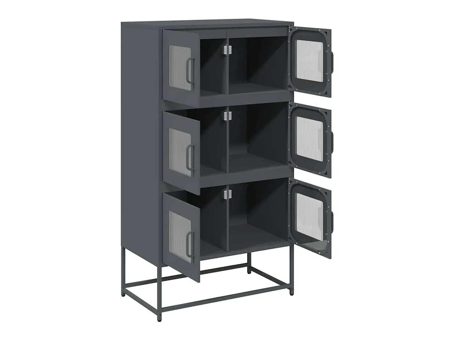 Aparador alto antracita 68x39x123 cm acero