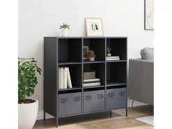 Aparador alto antracita 101,5x39x103,5 cm acero