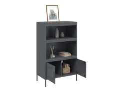 Aparador alto antracita 68x39x113 cm acero